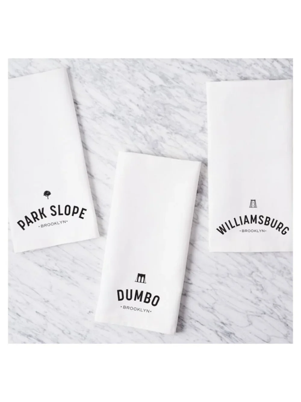WEST ELM | 100% Cotton Brooklyn Neighborhoods Tea Towels | NWT